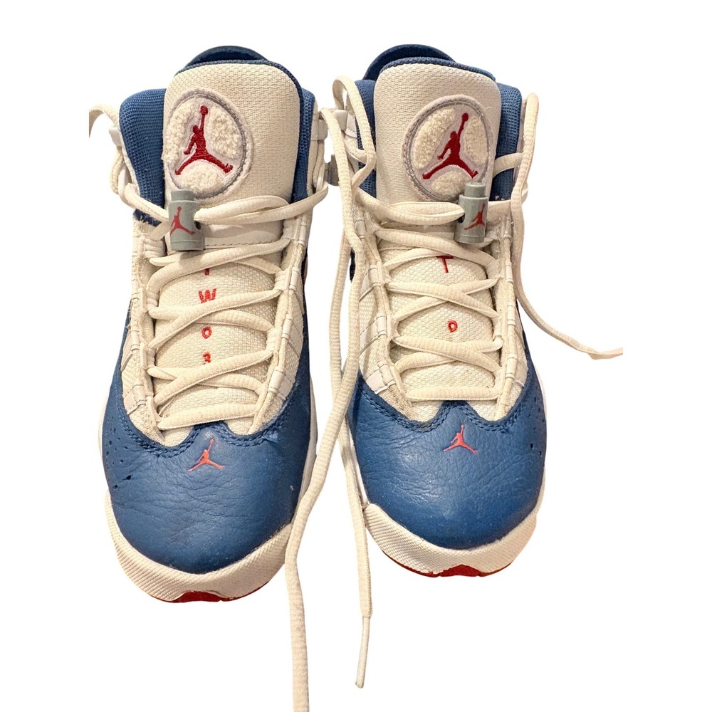 Jordan 6 Rings Blue White Red Basketball Sneakers 323419-401‎ Mens